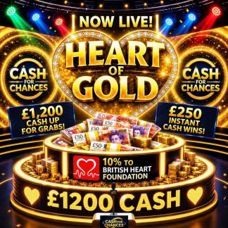 💛 £1,200 Heart of Gold Cash + £250 Instant Wins
